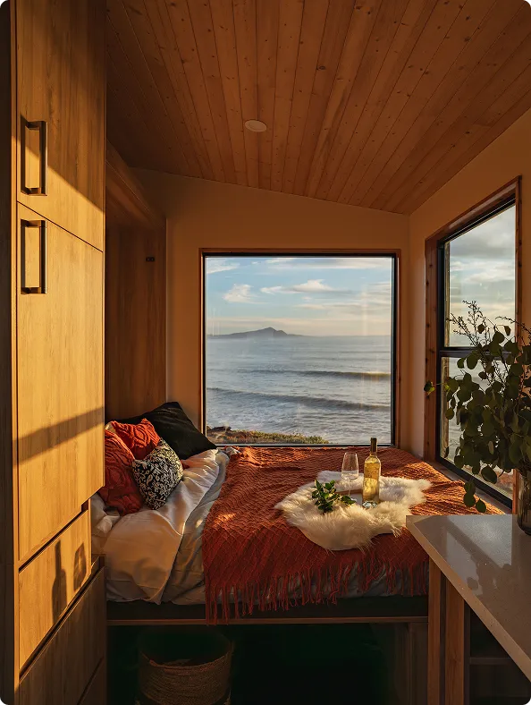 Cozy Queen Bed by Night