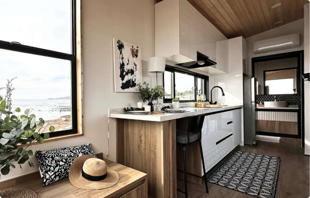 Big windows and lofty ceilings interior