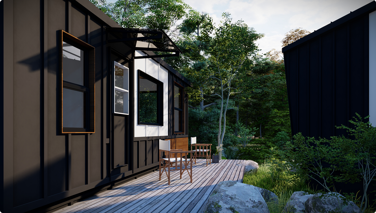 Luxury glamping cabin